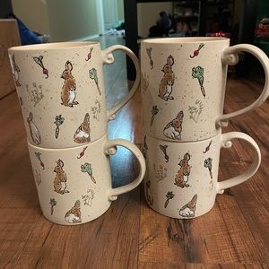 Eli + Ana set 4 stoneware bunny mugs easter